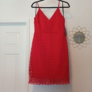 Lulu's Vibrant Red Textured Midi Dress